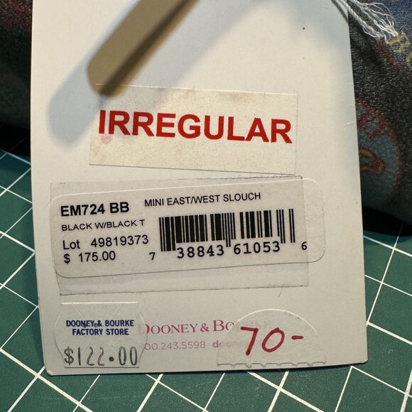 NWT Dooney & Bourke Mini East/West Slouch Handbag Black Multi-Logo Pattern Leath - Picture 4 of 12